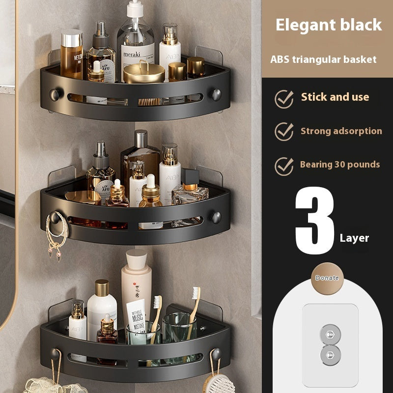 Punch-free Toilet Plastic Triangle Storage Rack