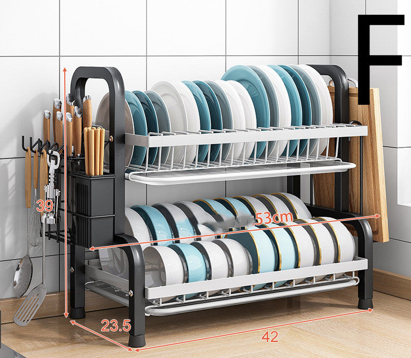 Stainless Steel Dish Drying Rack - Space-Saving Kitchen Organizer