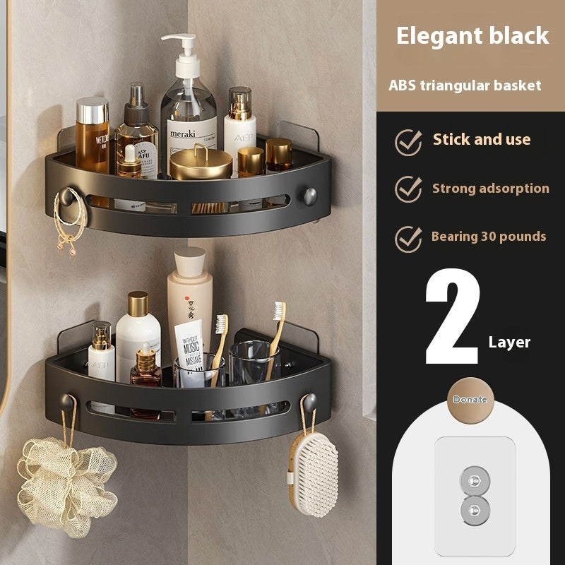 Punch-free Toilet Plastic Triangle Storage Rack