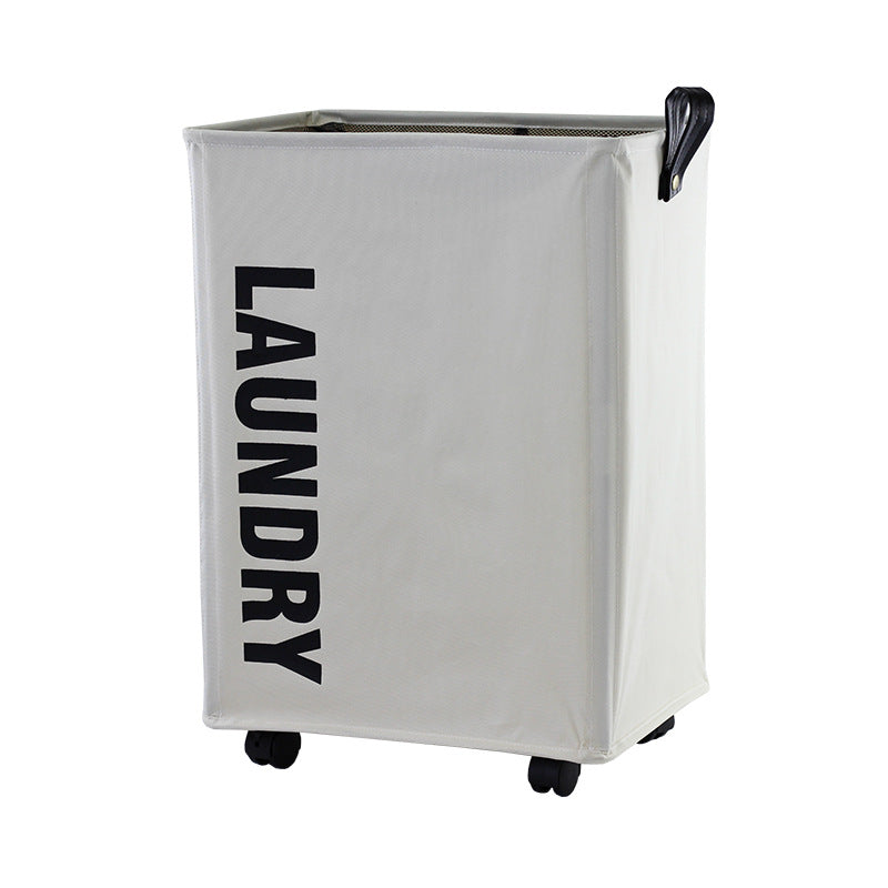 Foldable Laundry Basket with Wheels - Oxford Cloth Hamper