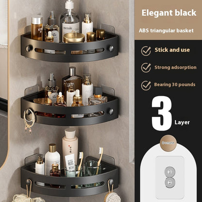 Punch-free Toilet Plastic Triangle Storage Rack