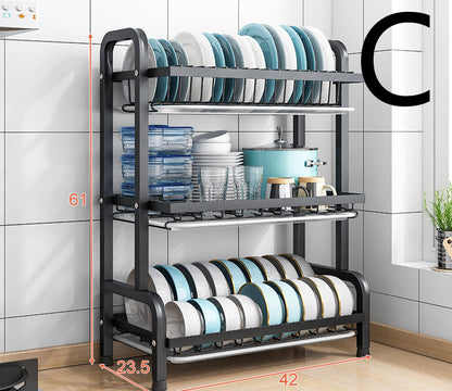 Stainless Steel Dish Drying Rack - Space-Saving Kitchen Organizer