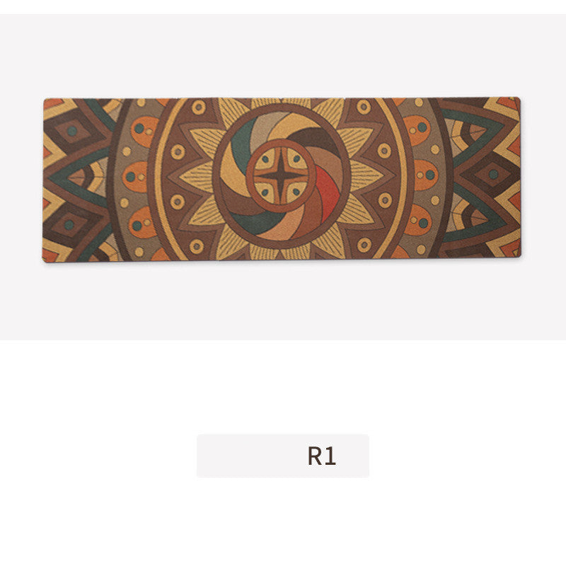 Natural Cork Rubber Printed Non-slip Fitness Yoga Mat