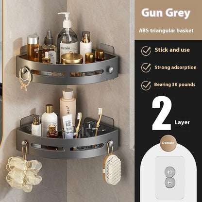 Punch-free Toilet Plastic Triangle Storage Rack