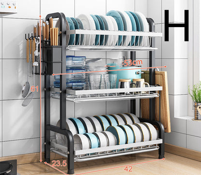 Stainless Steel Dish Drying Rack - Space-Saving Kitchen Organizer