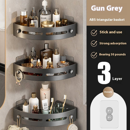 Punch-free Toilet Plastic Triangle Storage Rack