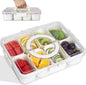 Divided Snack Box With Lid Clear Food Storage Container With Colorful Compartments  Reusable Bento Organizer For Snacks Fruits Nuts And Meal Prep