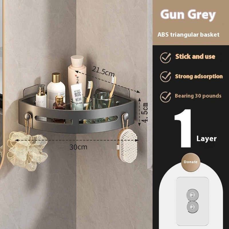 Punch-free Toilet Plastic Triangle Storage Rack