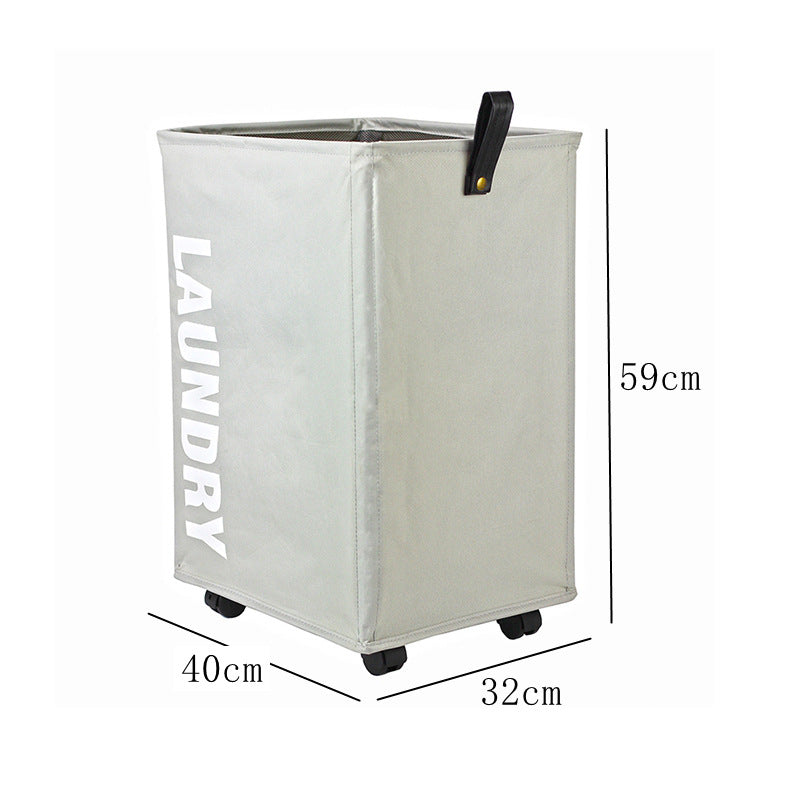 Foldable Laundry Basket with Wheels - Oxford Cloth Hamper