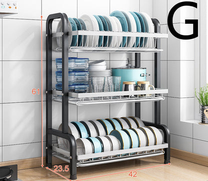Stainless Steel Dish Drying Rack - Space-Saving Kitchen Organizer