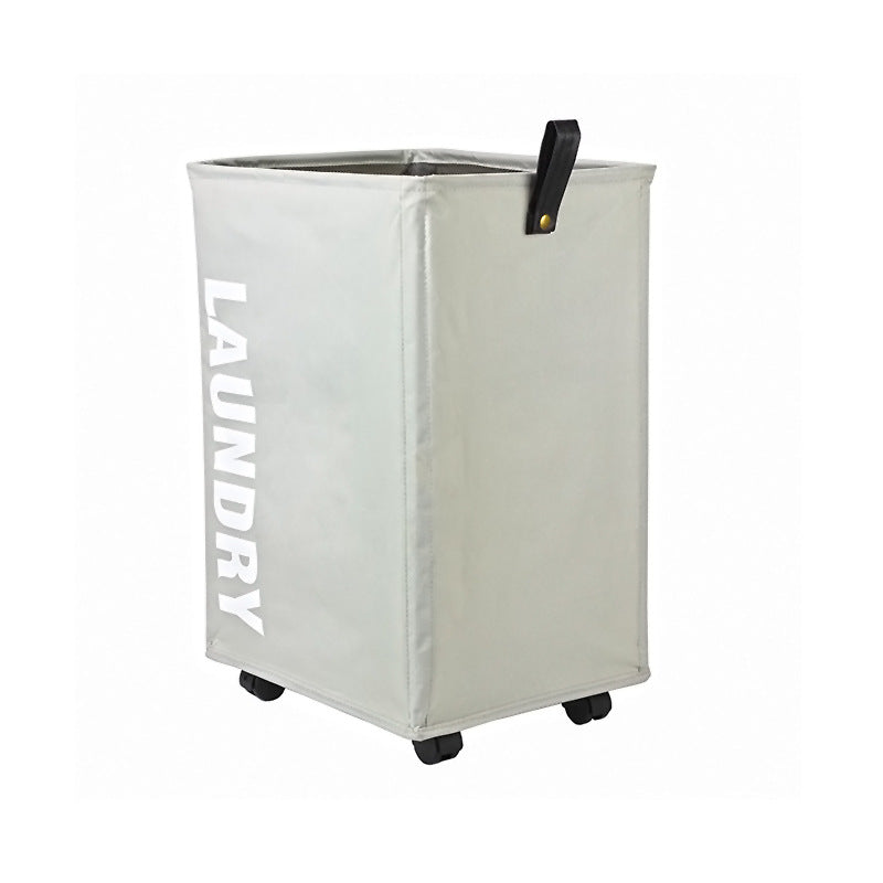 Foldable Laundry Basket with Wheels - Oxford Cloth Hamper